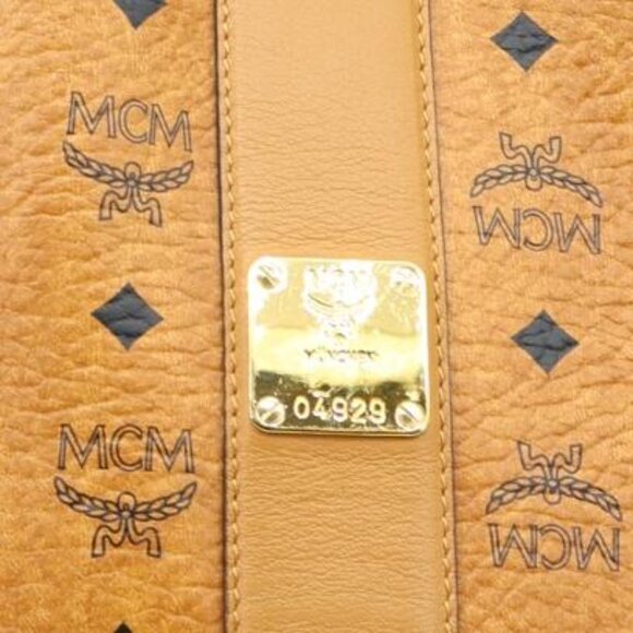 MCM Reversible Liz Medium Visetos Canvas Shopper Tote Bag Cognac - Picture 12 of 12